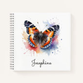 Watercolor Red Admiral Butterfly Personalized Notizblock (Vorderseite)