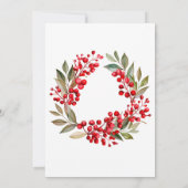Watercolor Red Berry Wreath Bridesmaids Luncheon Einladung (Rückseite)