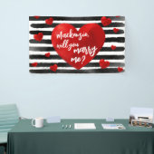 Watercolor Red & Black Hearry Marry Me Vorschlag Banner (Messeveranstaltung)