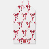 Watercolor Red Bow Christmas Geschenkanhänger (Rückseite)