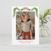 Watercolor Red Bow Garland Weihnachten (Stehend Vorderseite)