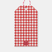 Watercolor Red Bow Gingham Geschenkanhänger (Rückseite)
