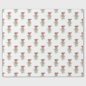 Watercolor Red Bow Mistletoe Weihnachten Geschenkpapier (Flach)