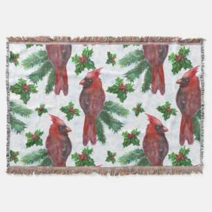 Watercolor Red Cardinal Bird Decke