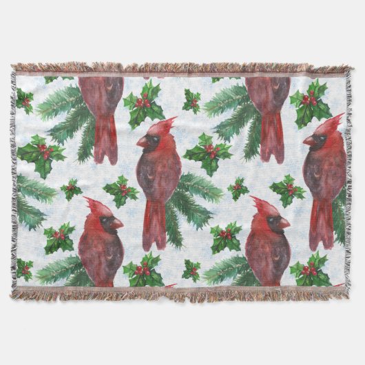 Watercolor Red Cardinal Bird Decke (Vorderseite)