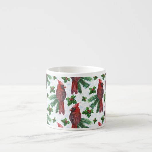 Watercolor Red Cardinal Bird Espressotasse (Vorderseite)