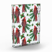 Watercolor Red Cardinal Bird Fotoblock (Links)