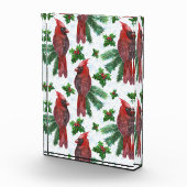 Watercolor Red Cardinal Bird Fotoblock (Rechts)