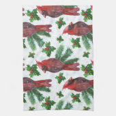Watercolor Red Cardinal Bird Geschirrtuch (Vertikal)
