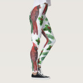 Watercolor Red Cardinal Bird Leggings (Rechts)