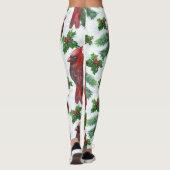 Watercolor Red Cardinal Bird Leggings (Rückseite)