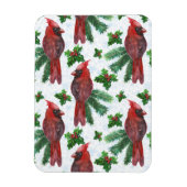 Watercolor Red Cardinal Bird Magnet (Vertikal)