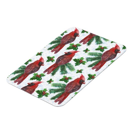Watercolor Red Cardinal Bird Magnet (Linke Seite)