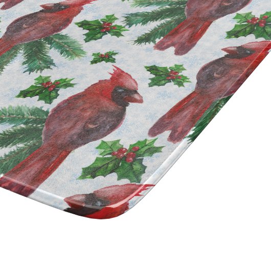 Watercolor Red Cardinal Bird Schneidebrett (Ecke)
