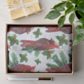 Watercolor Red Cardinal Bird Seidenpapier (Geschenk)