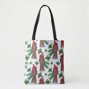 Watercolor Red Cardinal Bird Tasche