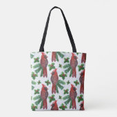 Watercolor Red Cardinal Bird Tasche (Rückseite)