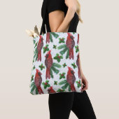 Watercolor Red Cardinal Bird Tasche (Von Nahem)