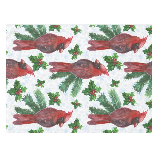 Watercolor Red Cardinal Bird Tischdecke (Vorderseite (Horizontal))