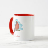 Watercolor Red Cardinal Bird With Name Tasse (Vorderseite Links)