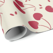 Watercolor Red Cherries – Modern – Valentine Geschenkpapier (Rolleneckpunkt)