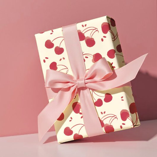 Watercolor Red Cherries – Modern – Valentine Geschenkpapier
