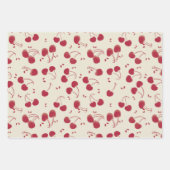 Watercolor Red Cherries – Modern – Valentine Geschenkpapier Set (Vorderseite 2)
