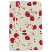 Watercolor Red Cherries – Modern – Valentine Mittlere Geschenktüte (Vorderseite)