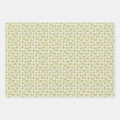 Watercolor Red Cherry Pastel Color Gingham Geschenkpapier Set (Vorderseite 3)