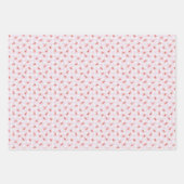 Watercolor Red Cherry Pastel Color Gingham Geschenkpapier Set (Vorderseite)