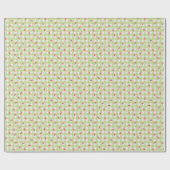 Watercolor Red Cherry Pastel Lime Green Gingham Geschenkpapier (Flach)