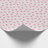Watercolor Red Cherry Pastel Pink Gingham Geschenkpapier (Ecke)