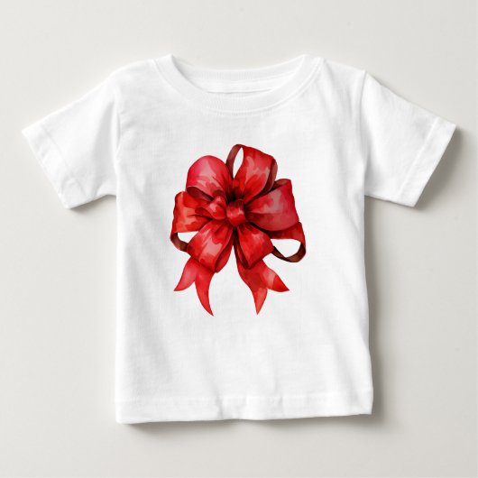 Watercolor Red Christmas Bow Baby T-shirt (Vorderseite)