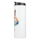 Watercolor Red Fox Portrait Personalized Name Thermosbecher (Nach rechts gedreht)