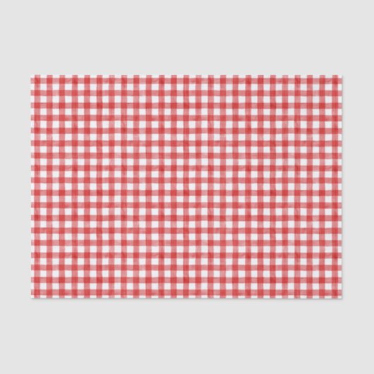Watercolor Red Gingham Seidenpapier (Vorderseite)