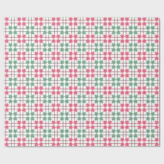 Watercolor Red & Green Christmas Tiles Geschenkpapier (Flach)