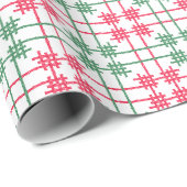 Watercolor Red & Green Christmas Tiles Geschenkpapier (Rolleneckpunkt)