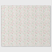 Watercolor Red & Green Christmas Tiles Geschenkpapier (Flach)