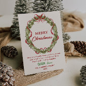 Watercolor Red Green Kranz Weihnachten Non-Foto