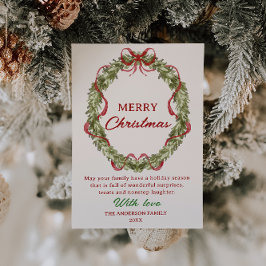 Watercolor Red Green Kranz Weihnachten Non-Foto