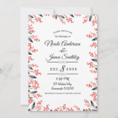 Watercolor Red Holiday Winter Berries Hochzeit Einladung (Vorderseite)