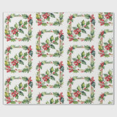 Watercolor Red Holly Berry Weihnachten Geschenkpapier (Flach)