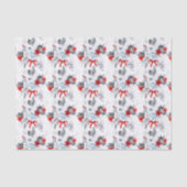 Watercolor Red Ice Blue Christmas Pattern Seidenpapier (Vorderseite)