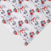 Watercolor Red Ice Blue Christmas Pattern Seidenpapier (Ausschnitt)