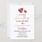 Watercolor Red Ladybug Baby Shower Einladung (Vorderseite)