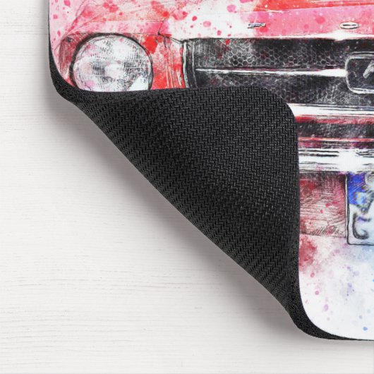 Watercolor Red Mustang Mousepad (Ecke)