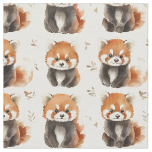 Watercolor Red Pandas Stoff