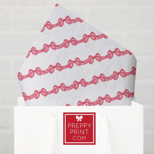 Watercolor Red Polka Dot Bow Christmas Seidenpapier