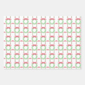 Watercolor Red Polka Dot Bow Wreath Christmas Geschenkpapier Set (Vorderseite 2)