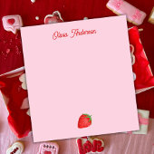 Watercolor Red Strawberry Valentines Day Custom Notizblock